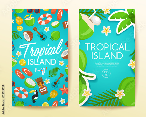 Tropical Island : island Elements : Vector Illustration 