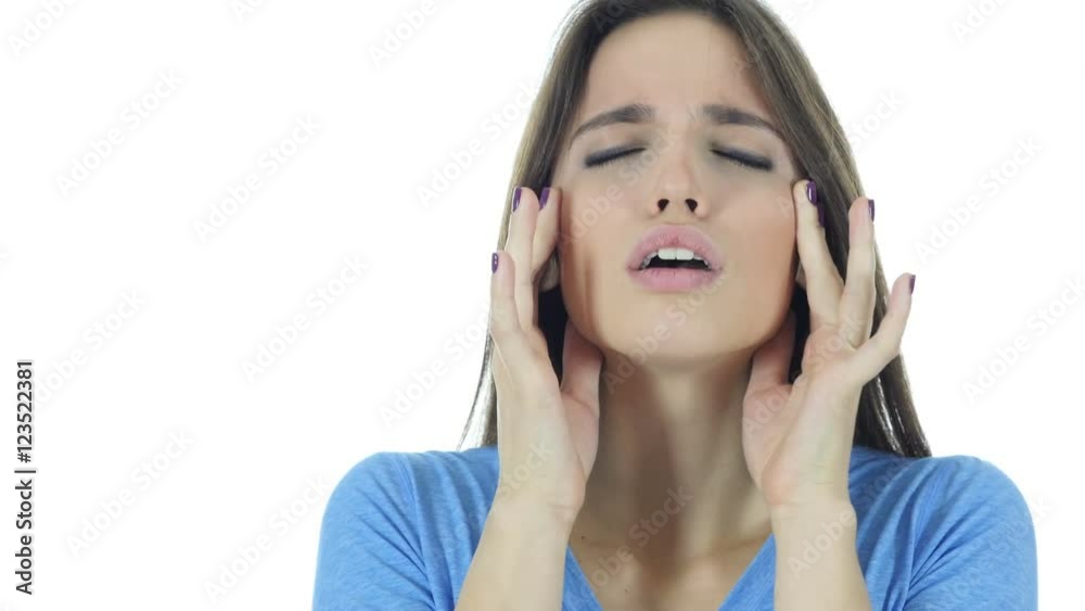 Headache, Frustrated Depressed Brunette Woman Headache, Frustrated Depressed Brunette Woman