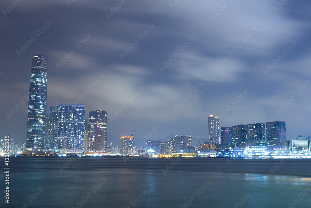 Skyline of Hong Kong city