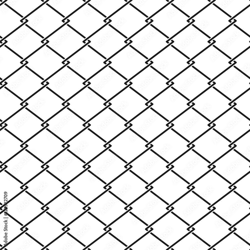 Fototapeta premium Vector fence steel netting seamless pattern