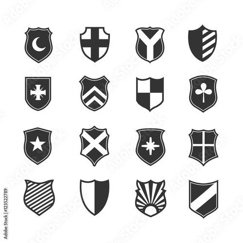 Protection shield vector icons