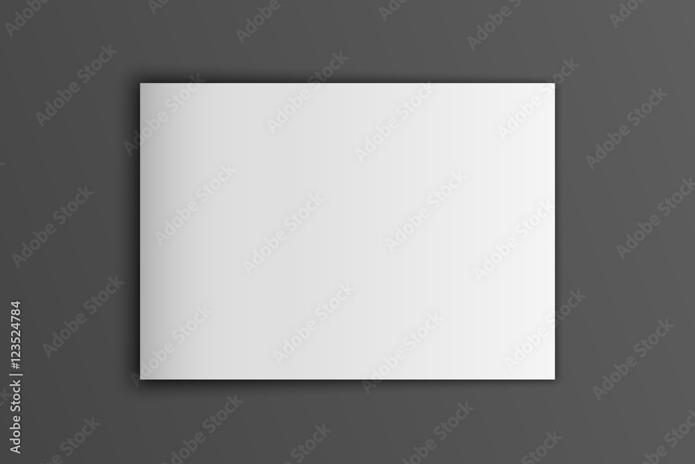 Blank mock up vector landscape cover magazine isolated on gray.