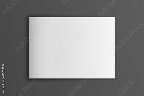 Blank mock up vector landscape cover magazine isolated on gray.