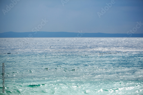 evening blue sky and sea