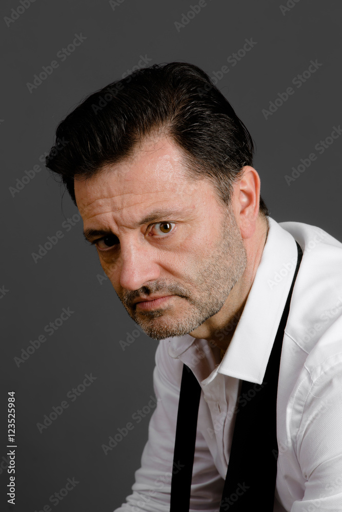 portrait of a sad mature man studio shot