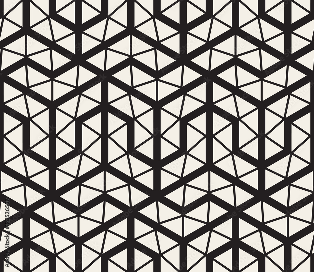 Vector Seamless Black And White Geometric Grid Pattern Vector Seamless Black And White Geometric Grid Pattern