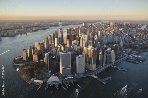 USA, New York, Aerial photograph of New York City and Manhattan Island