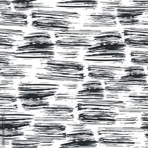Ink hand drawn seamless pattern with brush strokes
