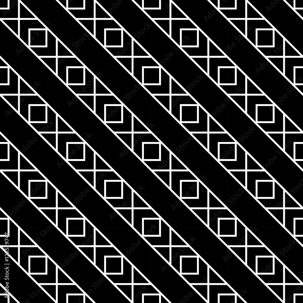 Abstract geometric black and white hipster fashion pillow boho pattern