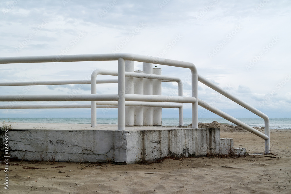 Fototapeta premium fence by the sea