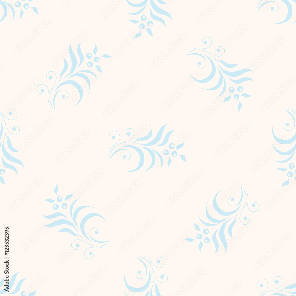 Seamless pattern with floral elements for wallpaper or fabric. 