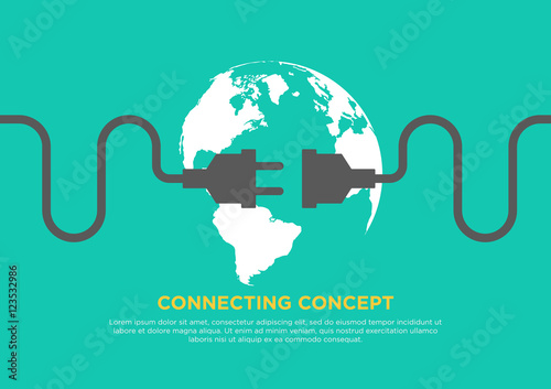 Connection concept flat design vector illustration