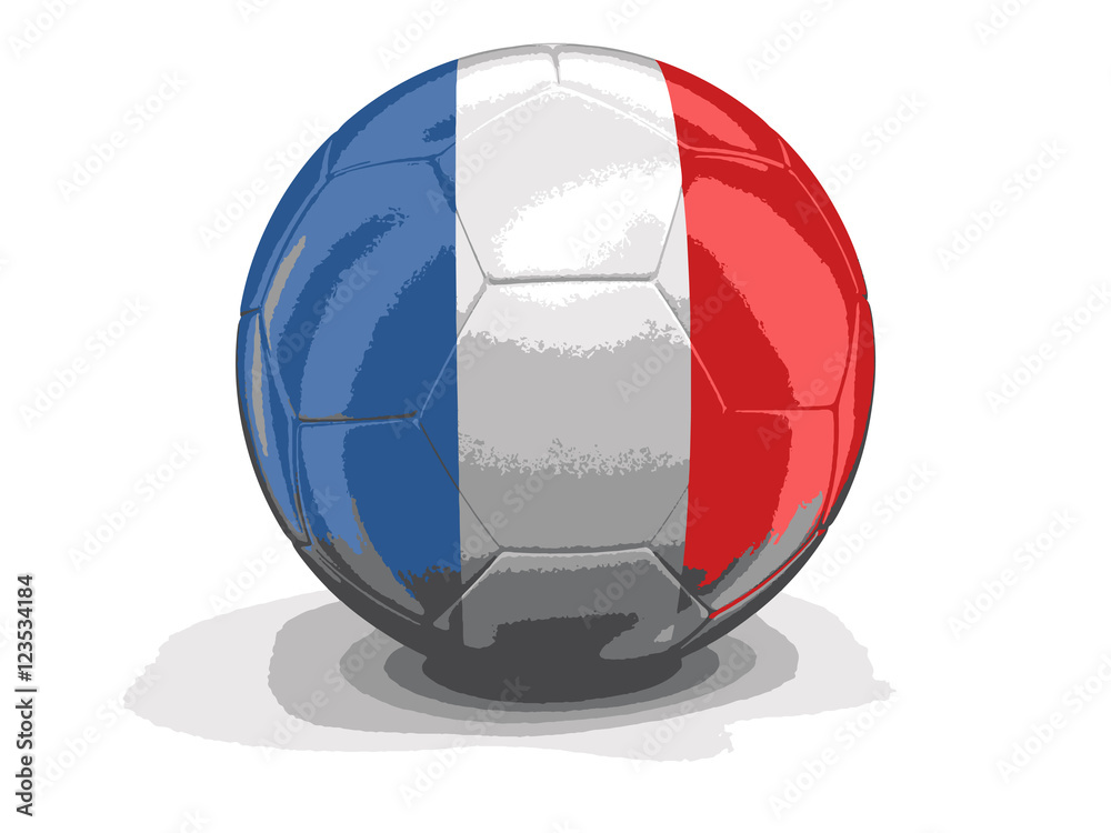 Fototapeta premium Soccer football with French flag. Image with clipping path