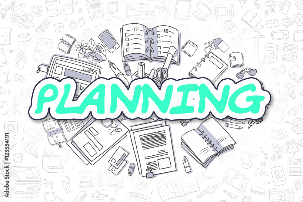 Planning - Cartoon Green Text. Business Concept.