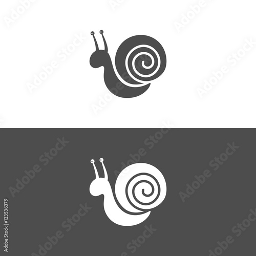 Icono de un caracol sobre fondos blanco y negro