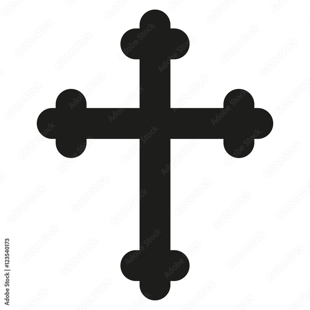 Cross Botton Icon black silhouette. Ancient Christian sign. Vector illustration. Cross Botton Icon black silhouette. Ancient Christian sign. Vector illustration.