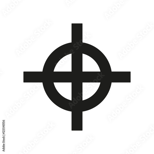 Celtic cross Icon black silhouette. Ancient Christian sign. Vector illustration.