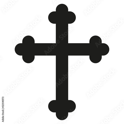 Cross Botton Icon black silhouette. Ancient Christian sign. Vector illustration.