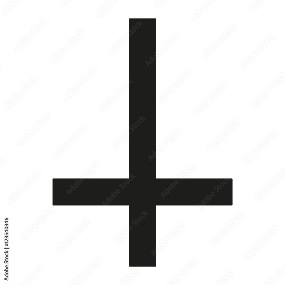 Peter Cross Icon black silhouette. Ancient Christian sign. Vector illustration. Peter Cross Icon black silhouette. Ancient Christian sign. Vector illustration.