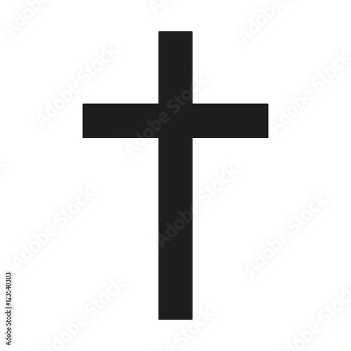 Canvas Print Latin Cross Icon black silhouette