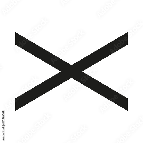 Saltire Cross Icon black silhouette. Ancient Christian sign. Vector illustration.