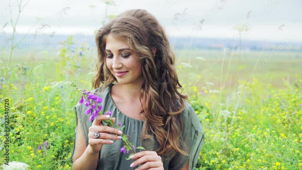 beautiful girl in the field
