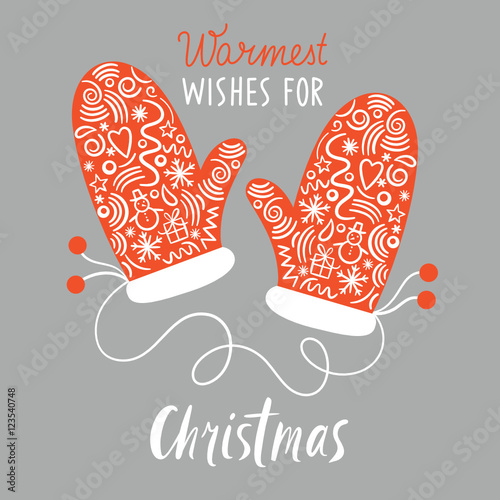  christmas mittens, Christmas card