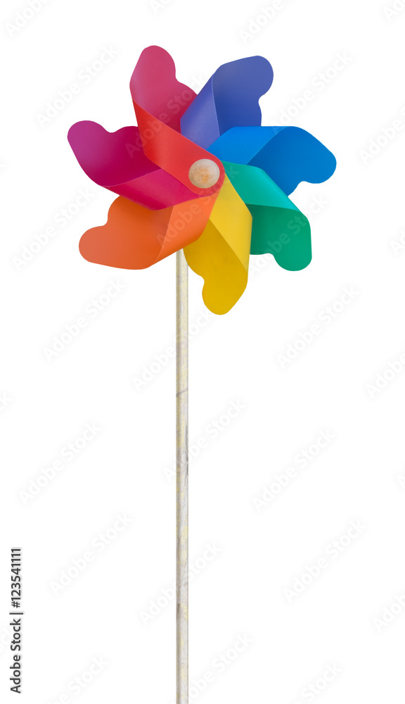 Children's toy plastic windmill, isolated on white. Children's toy plastic windmill, isolated on white.