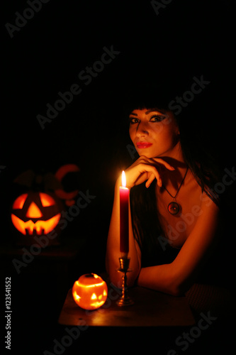 A young woman prepares for Halloween Challenge