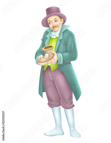 A man holds a shoe