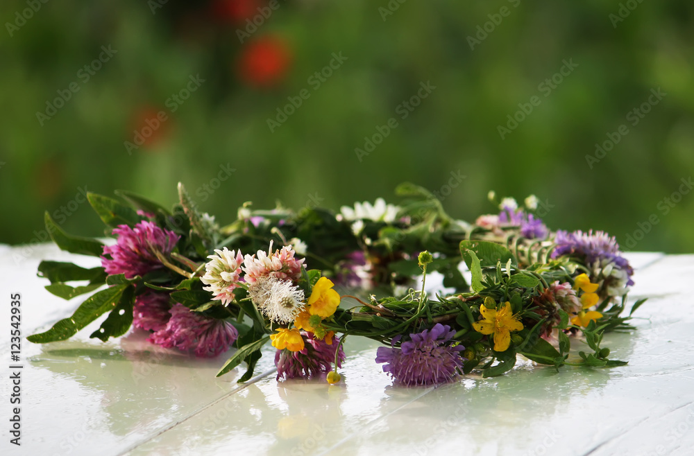 Wreath of wildflowers