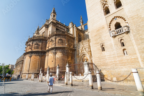 Cathedral and Giralda of Seville, Andalusia province, Spain.