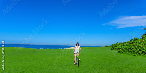 woman with bicycle