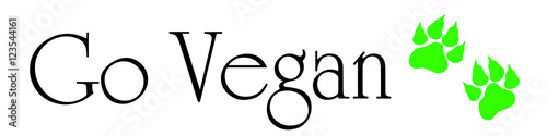 Vector illustration inscription go vegan.