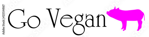 Vector illustration inscription go vegan.
