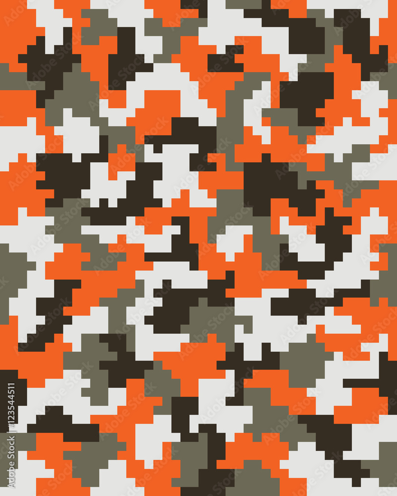Seamless digital fashion camouflage pattern, vector