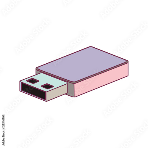 tech small pen drive device minimalist vector illustration