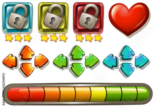 Game elements with locks and arrows