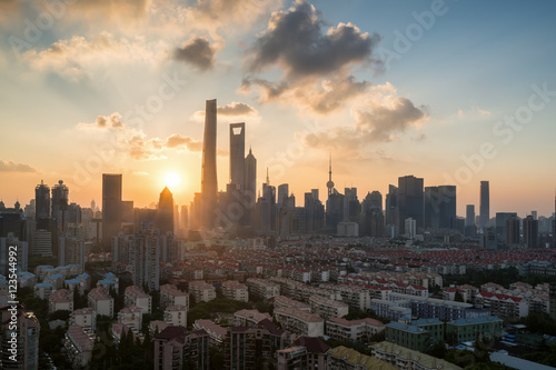 Panoramic View of shanghai at Dusk