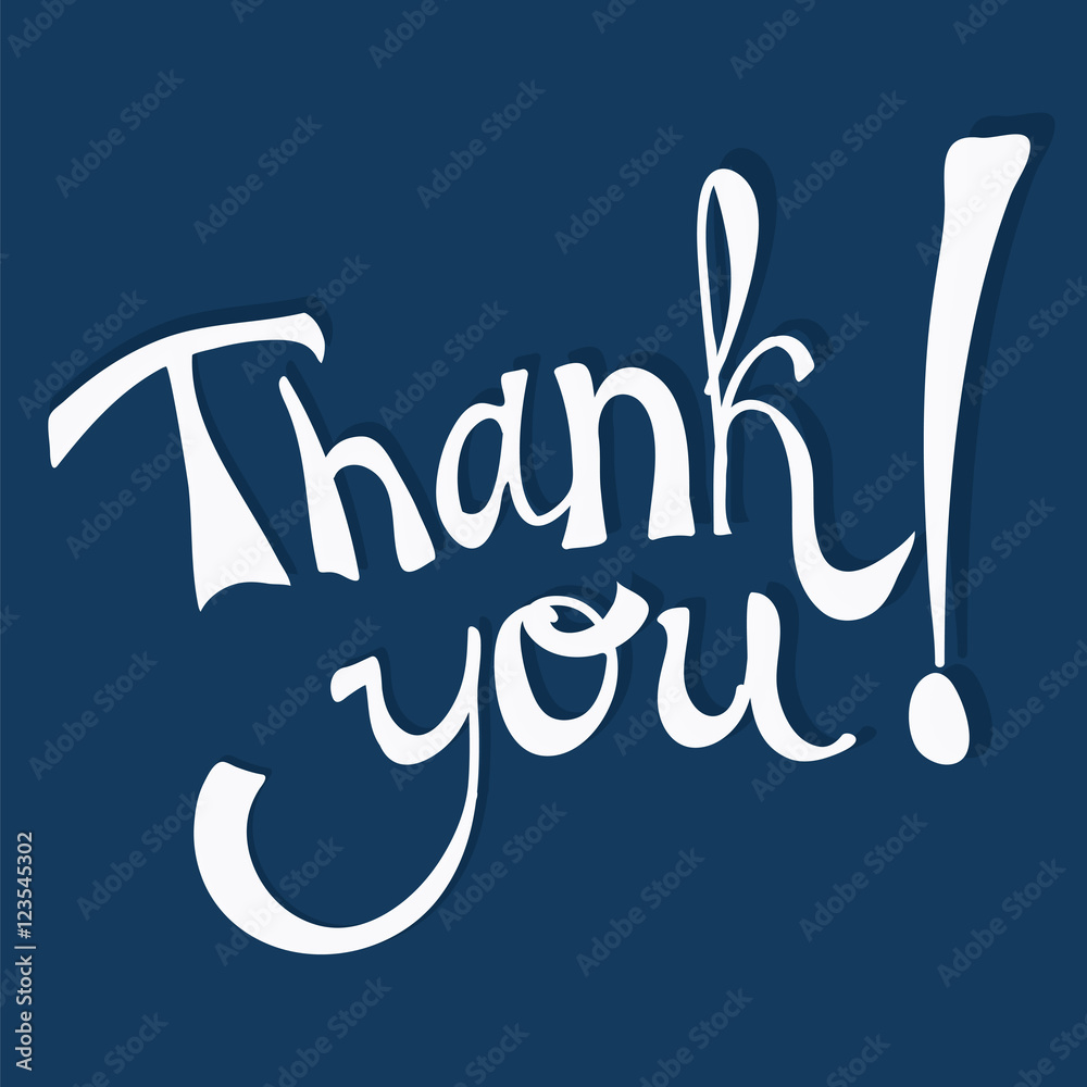 Thank you on a blue background. Stock Vector | Adobe Stock