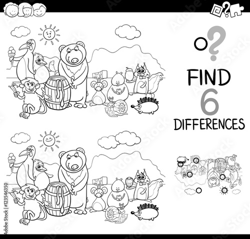 differences activity coloring page