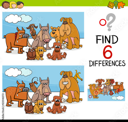 game of differences with dogs