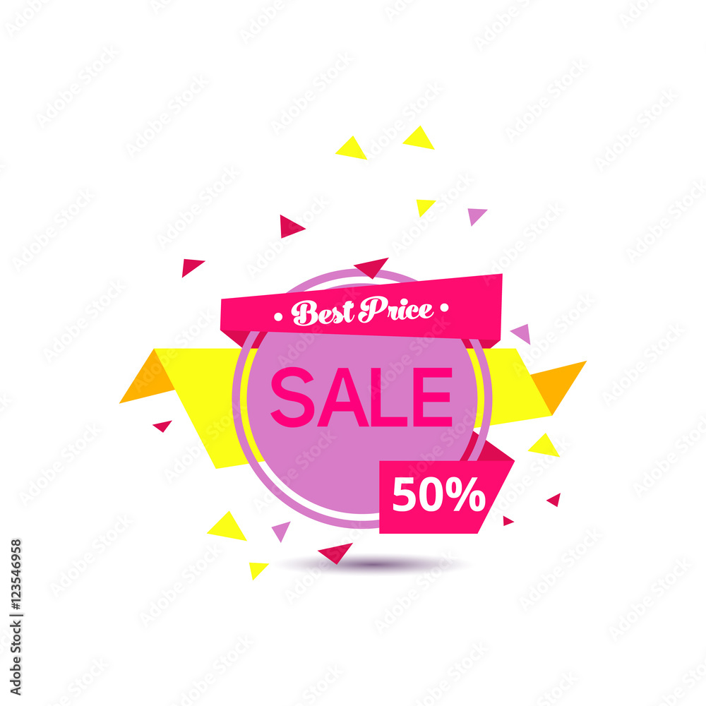 Sale vector origami concept banner template Sale vector origami concept banner template