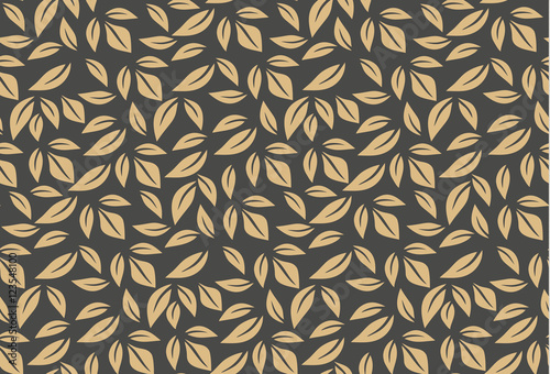 vector Autumn seamless pattern with gold leaves