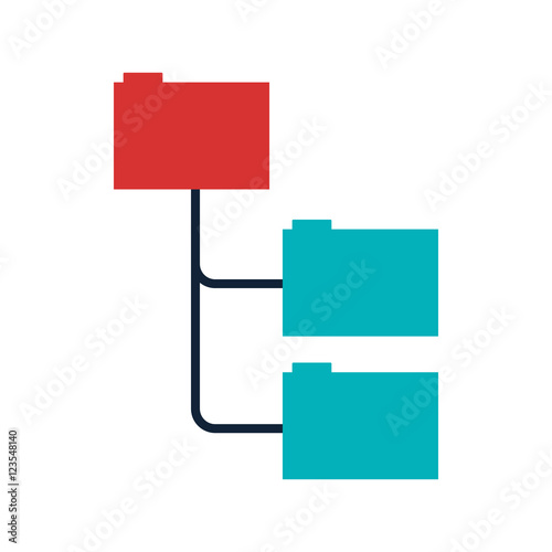 colored folders organized in line vector illustration