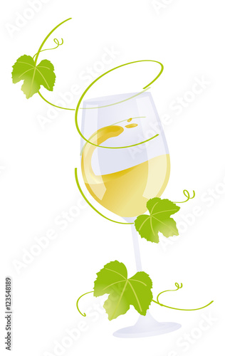 Verre de vin blanc qui trinque