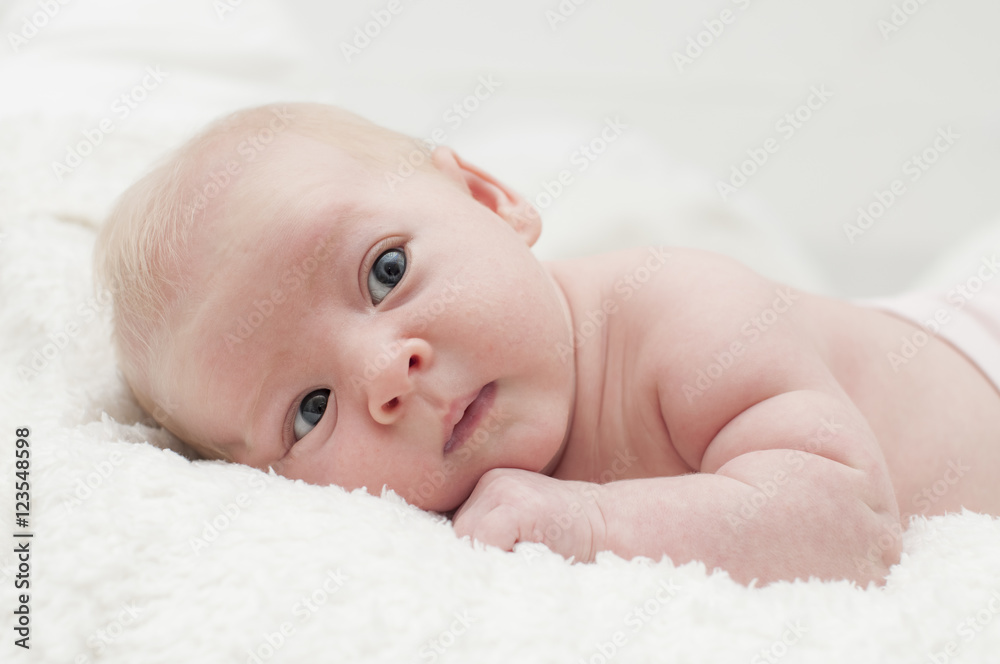 Cute adorable newborn baby portrait