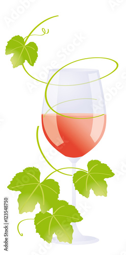 Verre de rosé posé