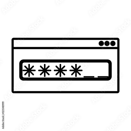 silhouette Password text box with key vector illustration