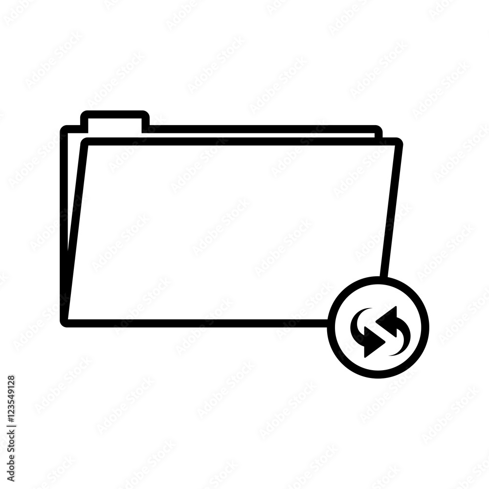 silhouette folder symbol to update files vector illustration vector illustration